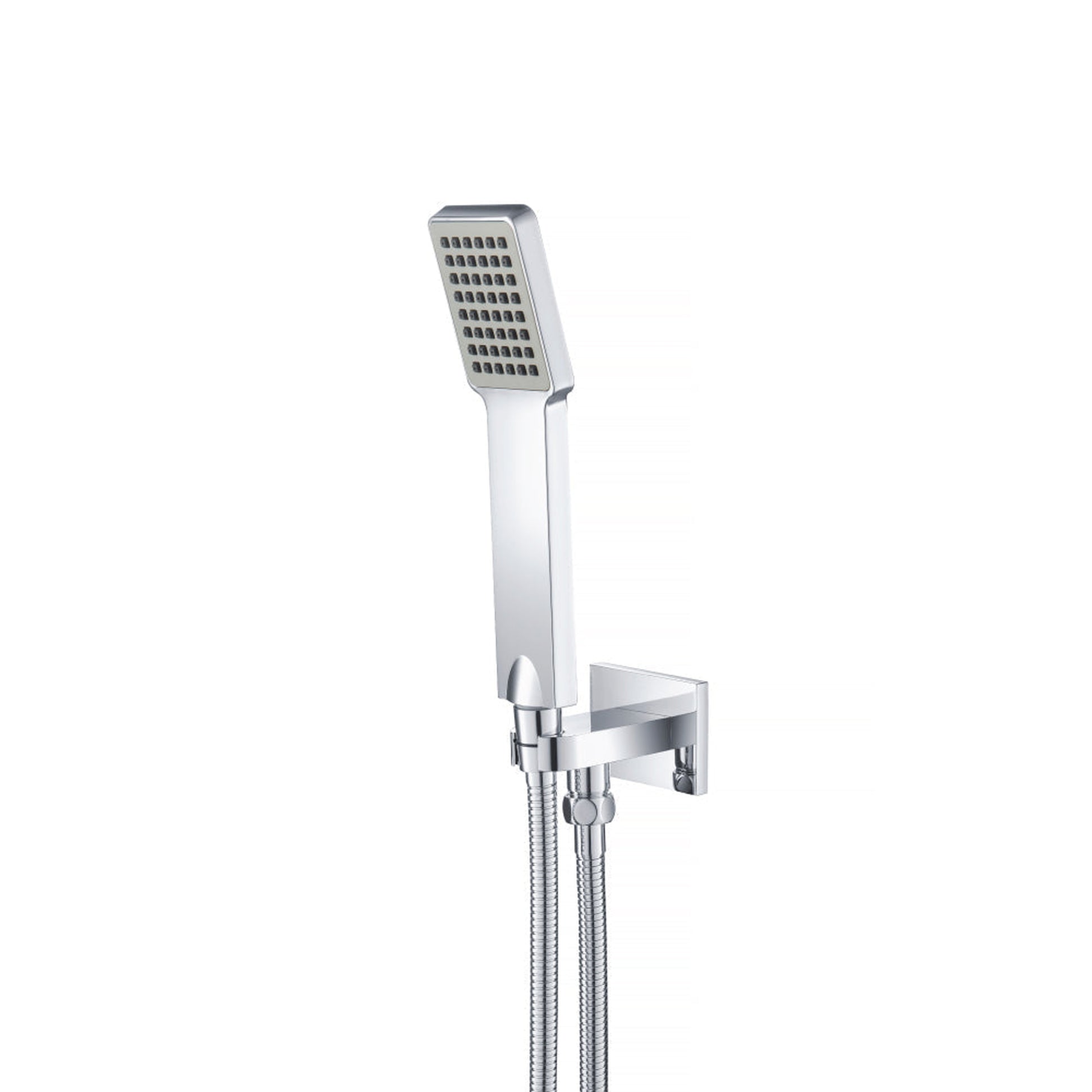 Flusso Faucets Universal Fixtures Hand Shower Set With Holder and Elbow Combo in Chrome (SHS.1025CP)