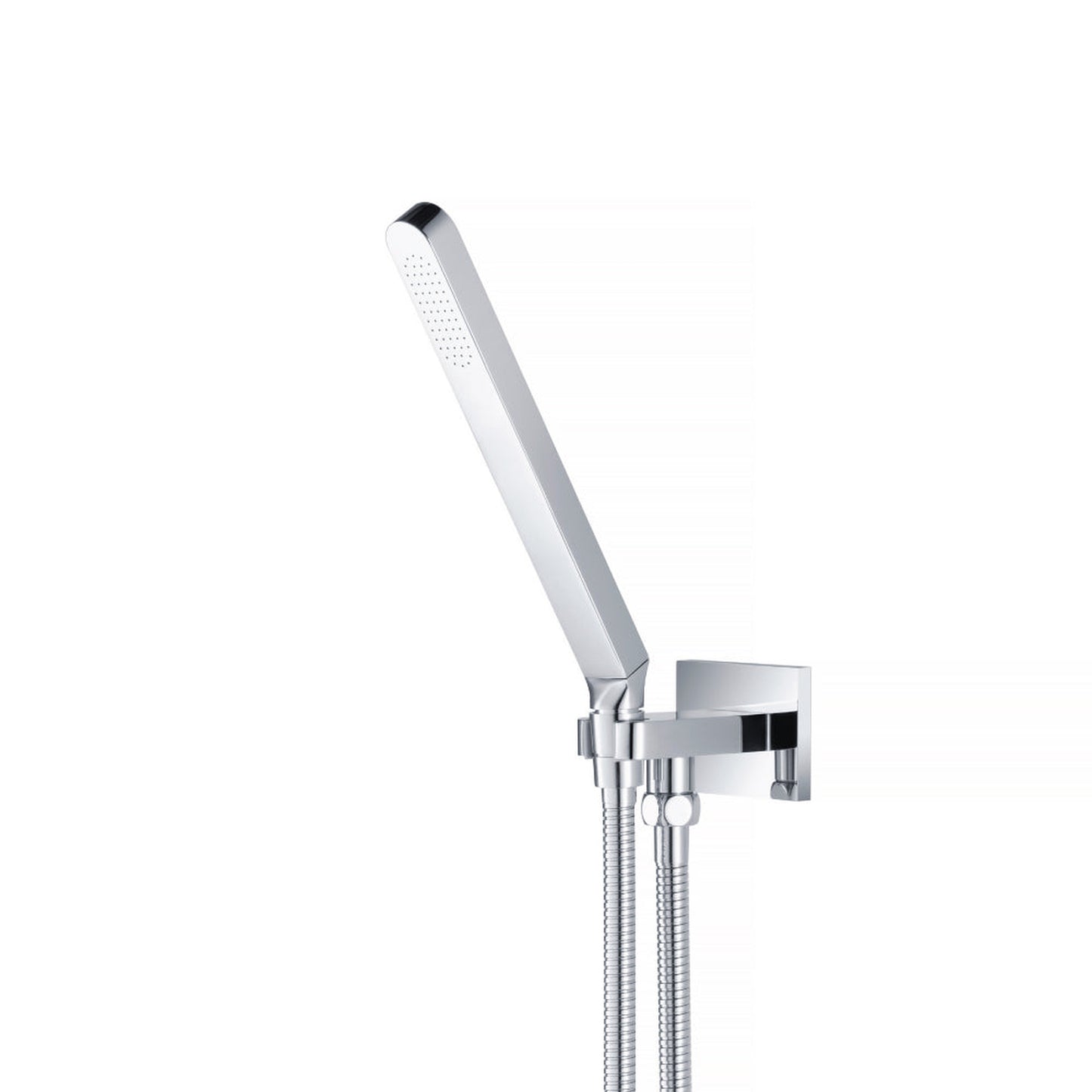 Flusso Faucets Universal Fixtures Hand Shower Set With Holder and Elbow Combo in Chrome (SHS.1028CP)
