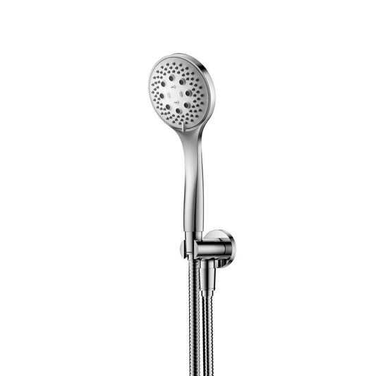 Flusso Faucets Universal Fixtures Hand Shower Set With Holder and Elbow Combo in Chrome (SHS.5125CP)
