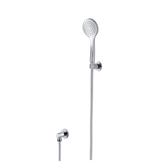 Flusso Faucets Universal Fixtures Hand Shower Set With Holder and Elbow in Chrome (SHS.1000CP)