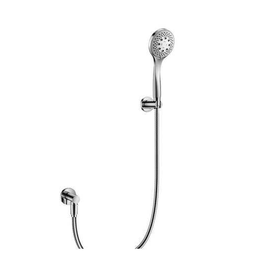 Flusso Faucets Universal Fixtures Hand Shower Set With Holder and Elbow in Chrome (SHS.5105CP)