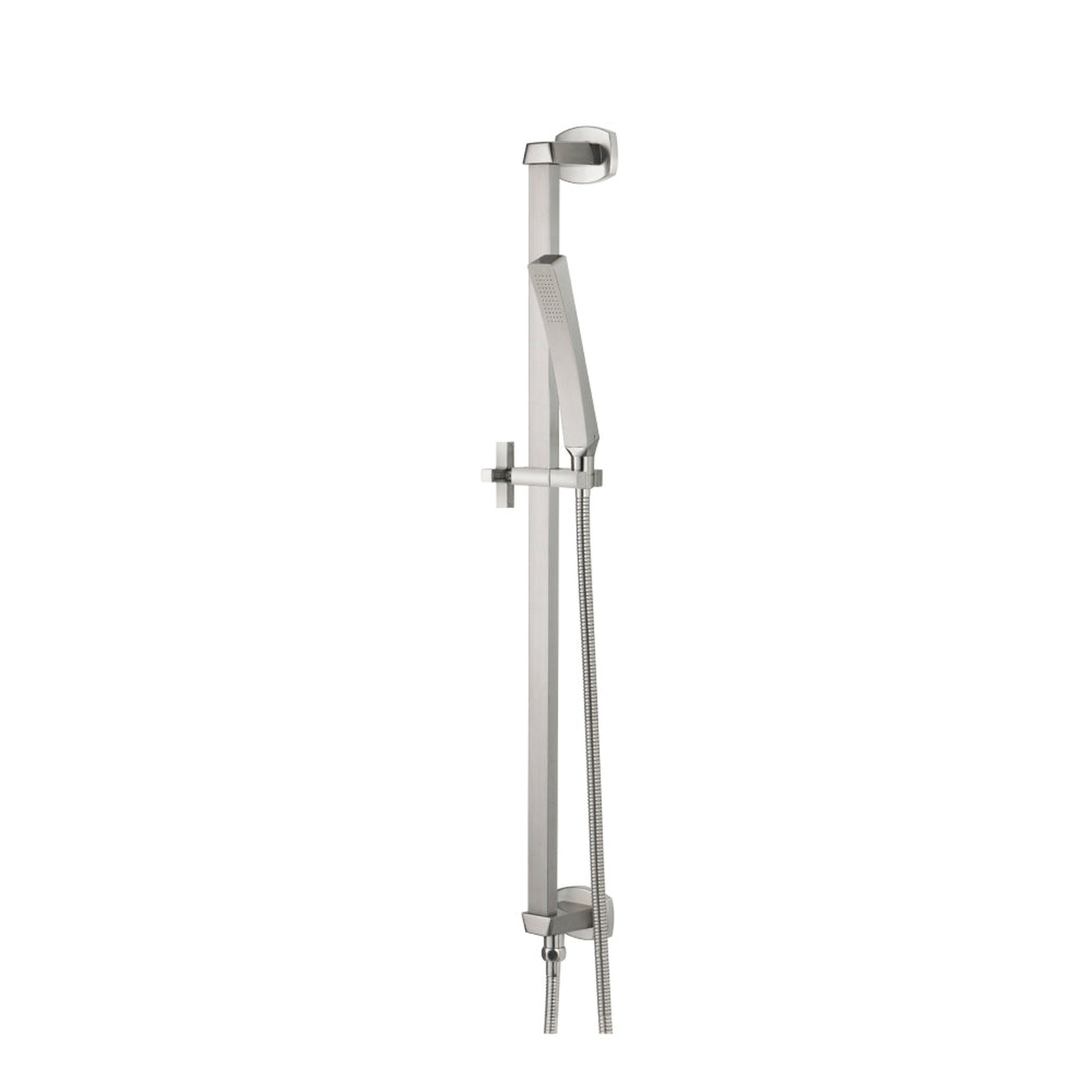 Flusso Faucets Universal Fixtures Hand Shower Set With Slide Bar, Integrated Elbow and Hose in Brushed Nickel (240.2016BN)