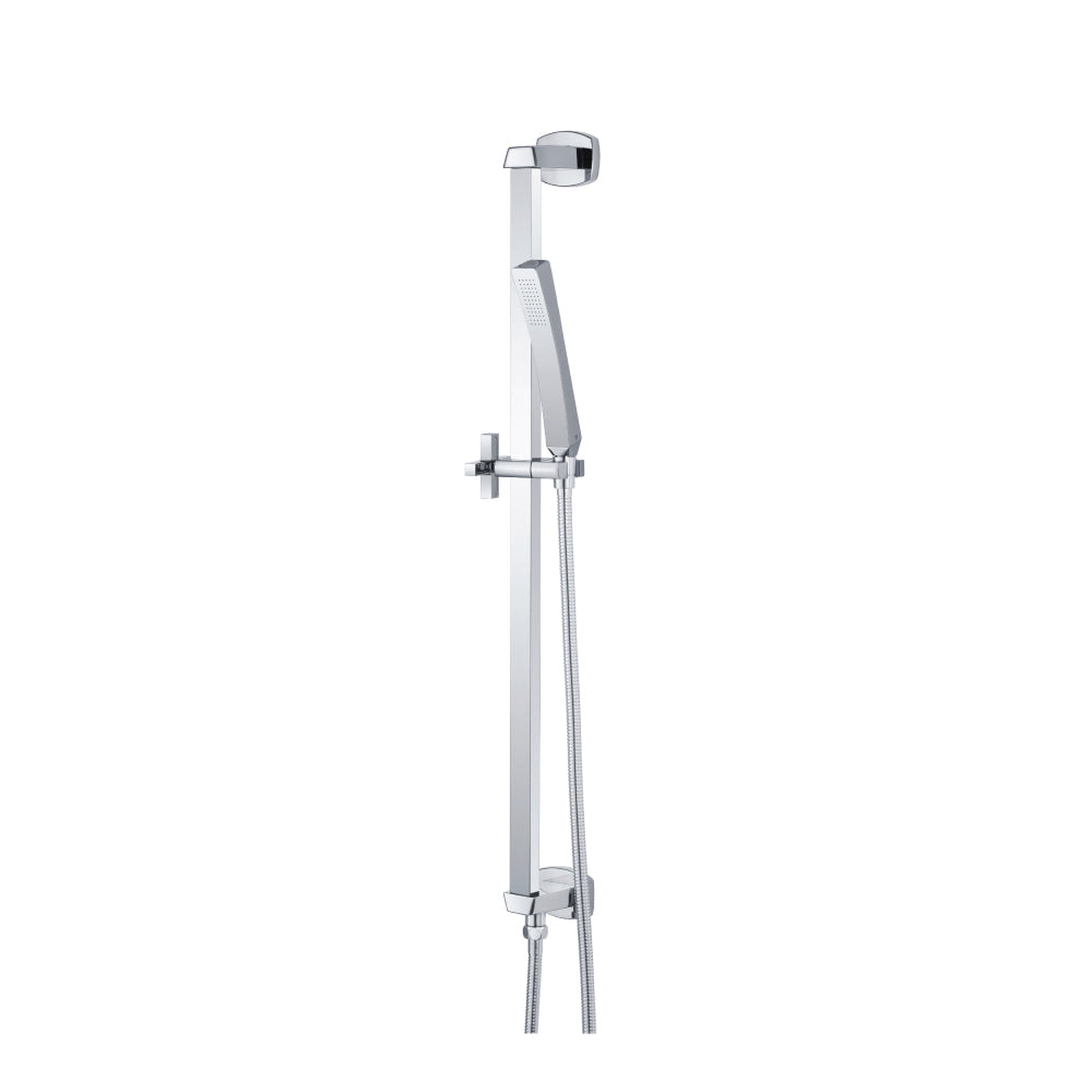 Flusso Faucets Universal Fixtures Hand Shower Set With Slide Bar, Integrated Elbow and Hose in Chrome (240.2016CP)