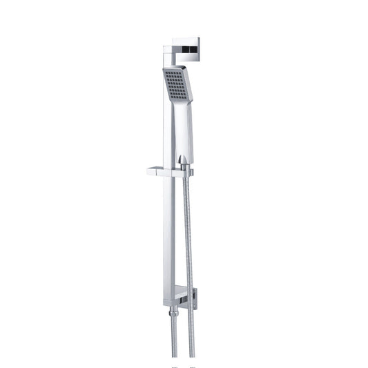 Flusso Faucets Universal Fixtures Hand Shower Set With Slide Bar, Integrated Elbow and Hose in Chrome (SHS.2015CP)