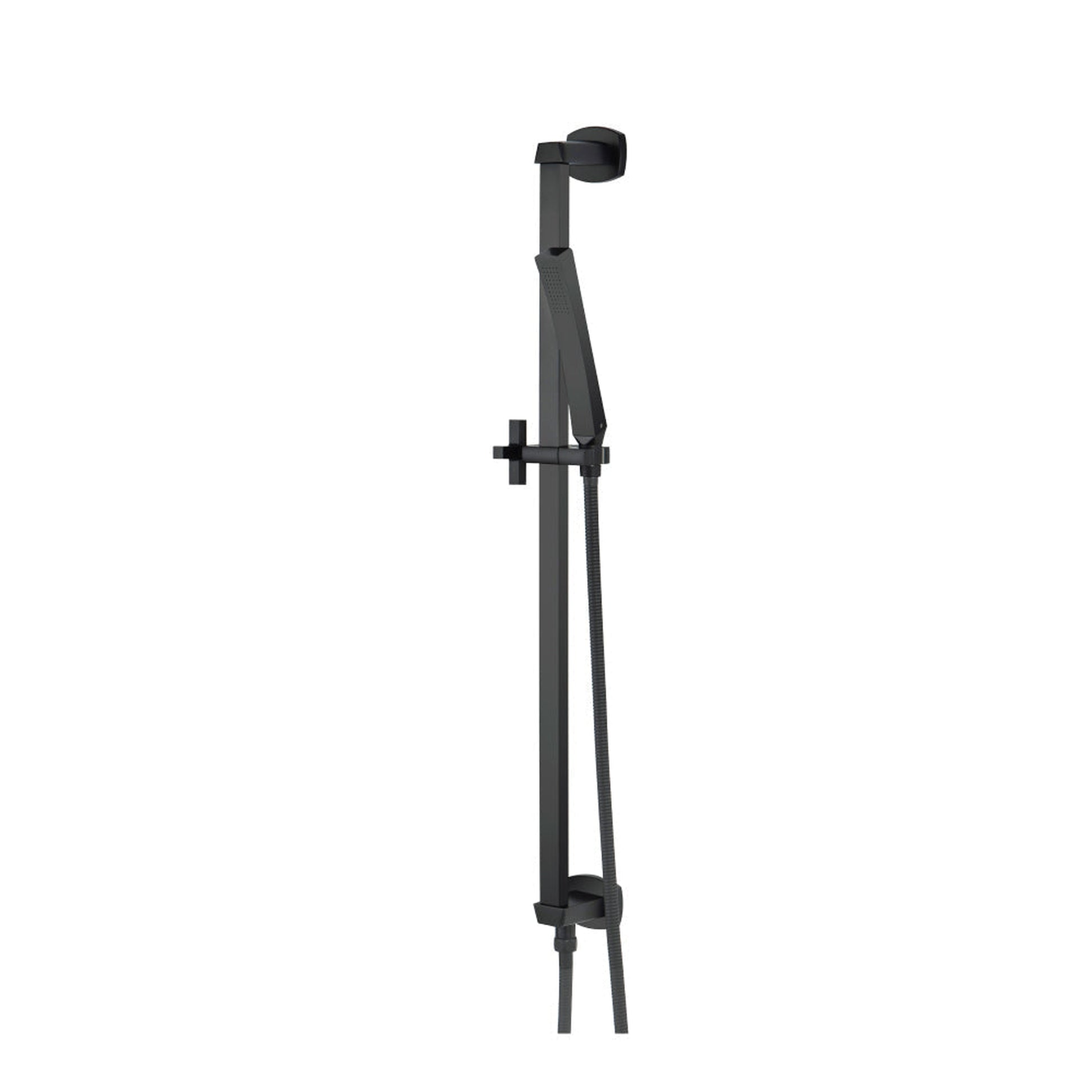 Flusso Faucets Universal Fixtures Hand Shower Set With Slide Bar, Integrated Elbow and Hose in Matte Black (240.2016MB)