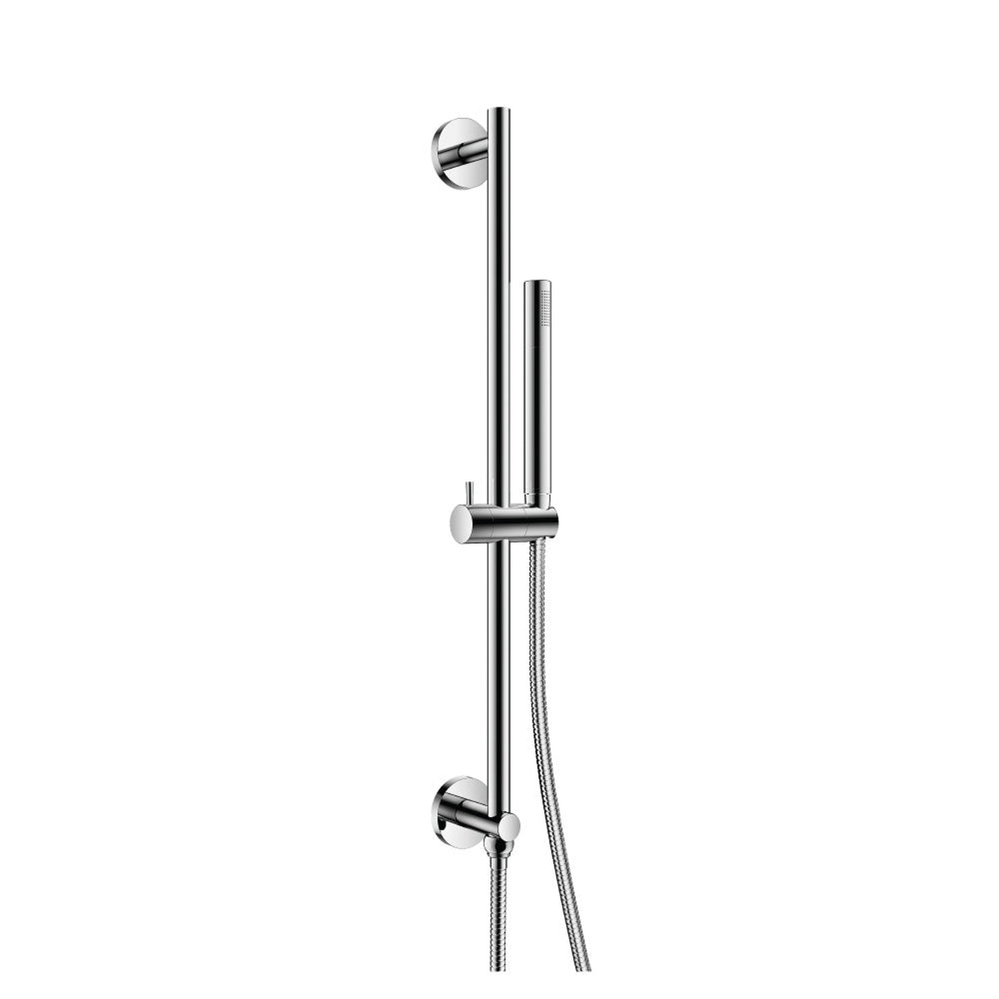 Flusso Faucets Universal Fixtures Hand Shower Set With Slide Bar, Integrated Elbow and Hose in Polished Nickel (SHS.2014PN)