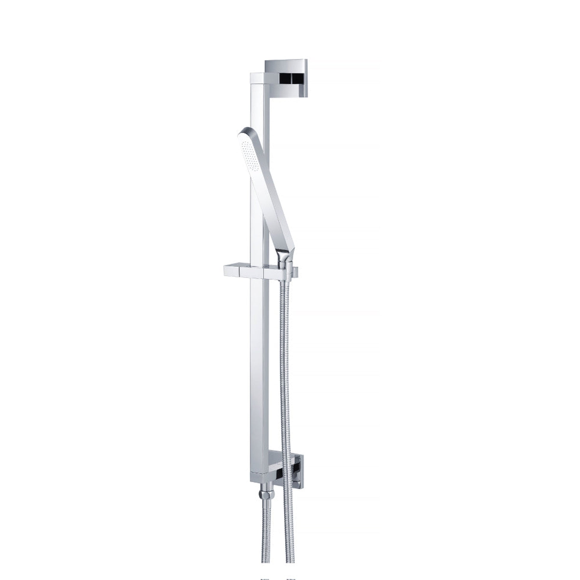 Flusso Faucets Universal Fixtures Hand Shower Set With Slide Bar, Integrated Elbow and Hose in Polished Nickel (SHS.2018PN)