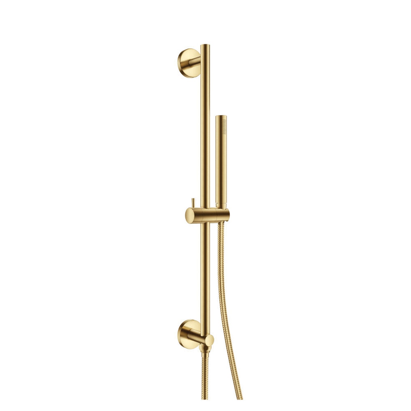 Flusso Faucets Universal Fixtures Hand Shower Set With Slide Bar, Integrated Elbow and Hose in Satin Brass (SHS.2014SB)