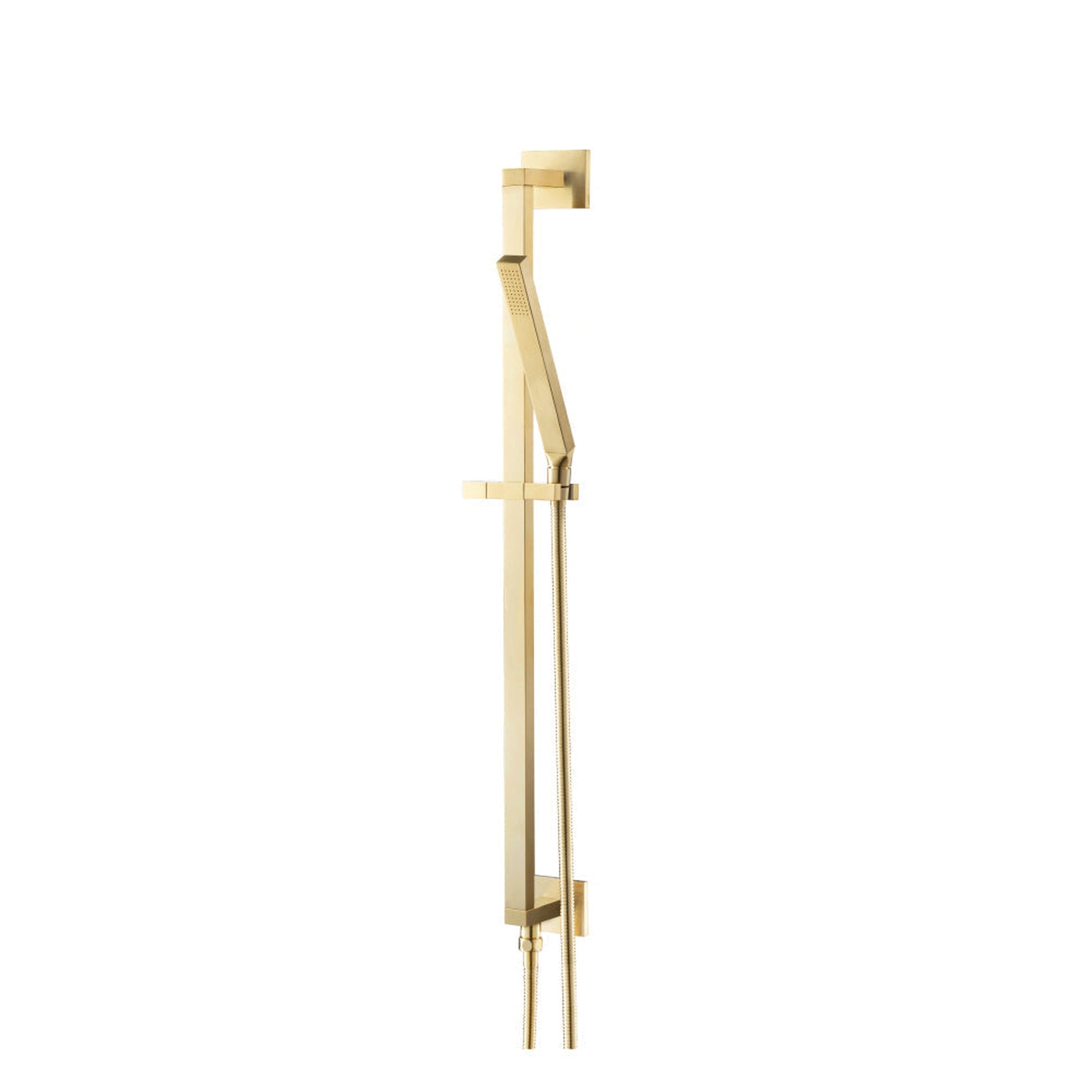 Flusso Faucets Universal Fixtures Hand Shower Set With Slide Bar, Integrated Elbow and Hose in Satin Brass (SHS.2016SB)