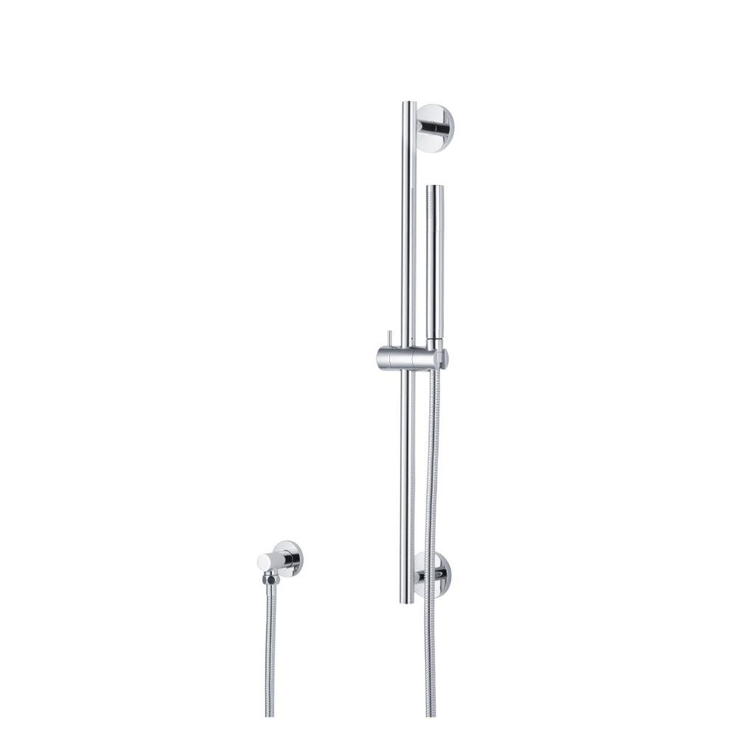 Flusso Faucets Universal Fixtures Hand Shower Set With Slide Bar and Elbow in Brushed Nickel (SHS.1014BN)