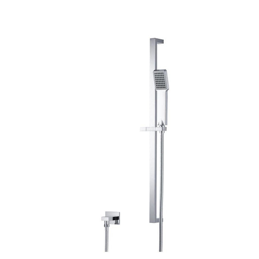 Flusso Faucets Universal Fixtures Hand Shower Set With Slide Bar and Elbow in Brushed Nickel (SHS.1015BN)