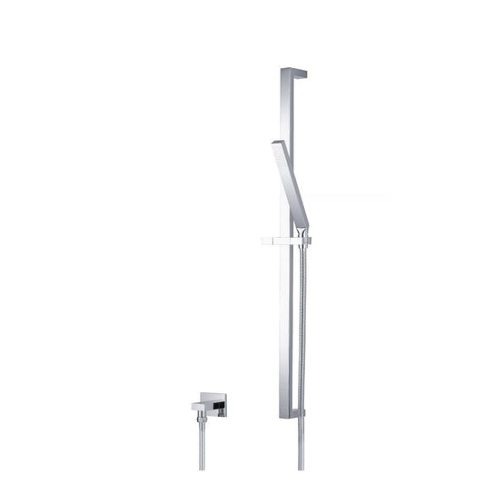Flusso Faucets Universal Fixtures Hand Shower Set With Slide Bar and Elbow in Chrome (SHS.1016CP)