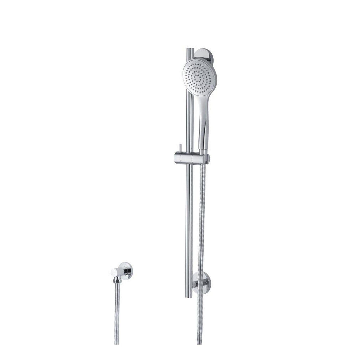 Flusso Faucets Universal Fixtures Hand Shower Set With Slide Bar and Elbow in Matte Black (SHS.1010MB)