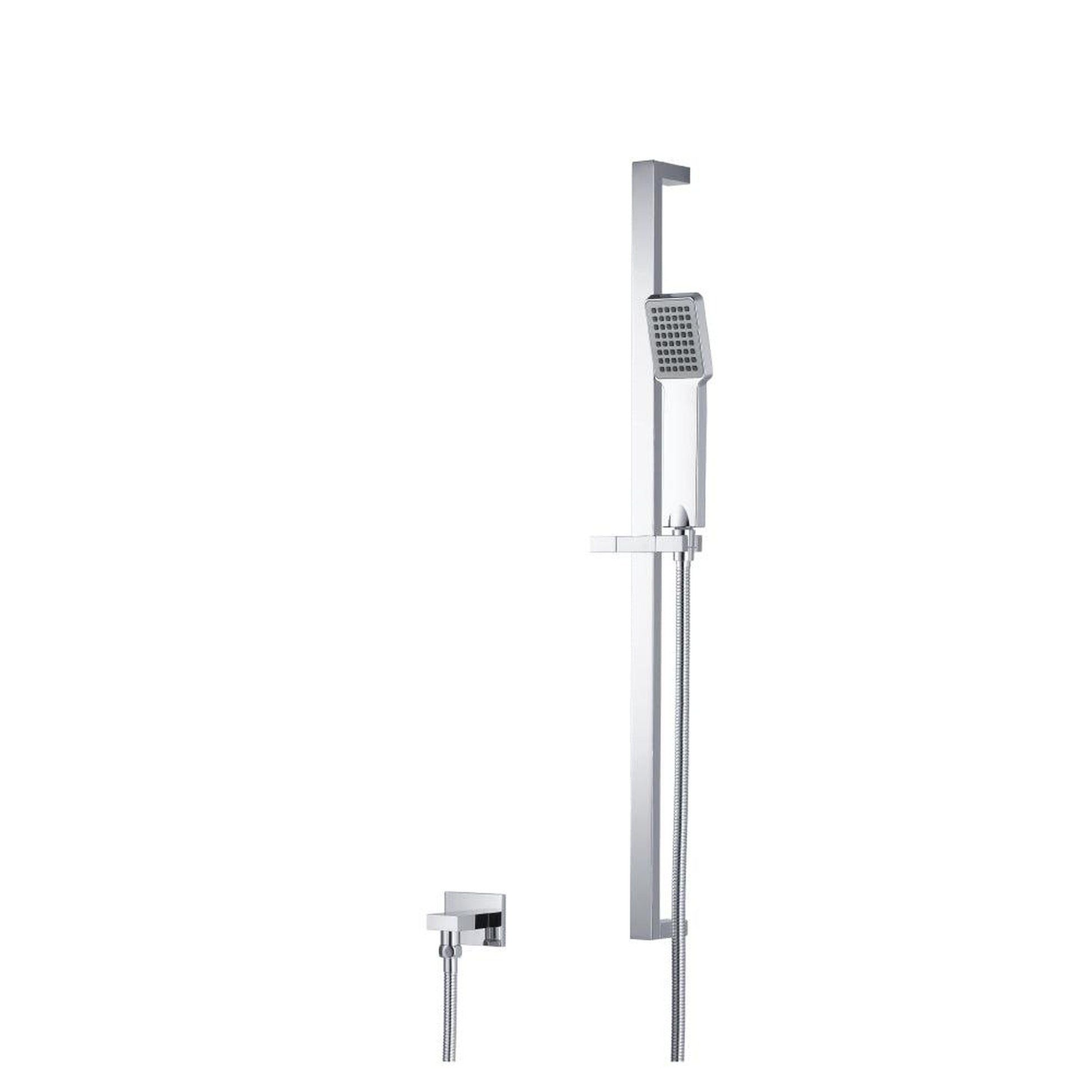 Flusso Faucets Universal Fixtures Hand Shower Set With Slide Bar and Elbow in Matte Black (SHS.1015MB)