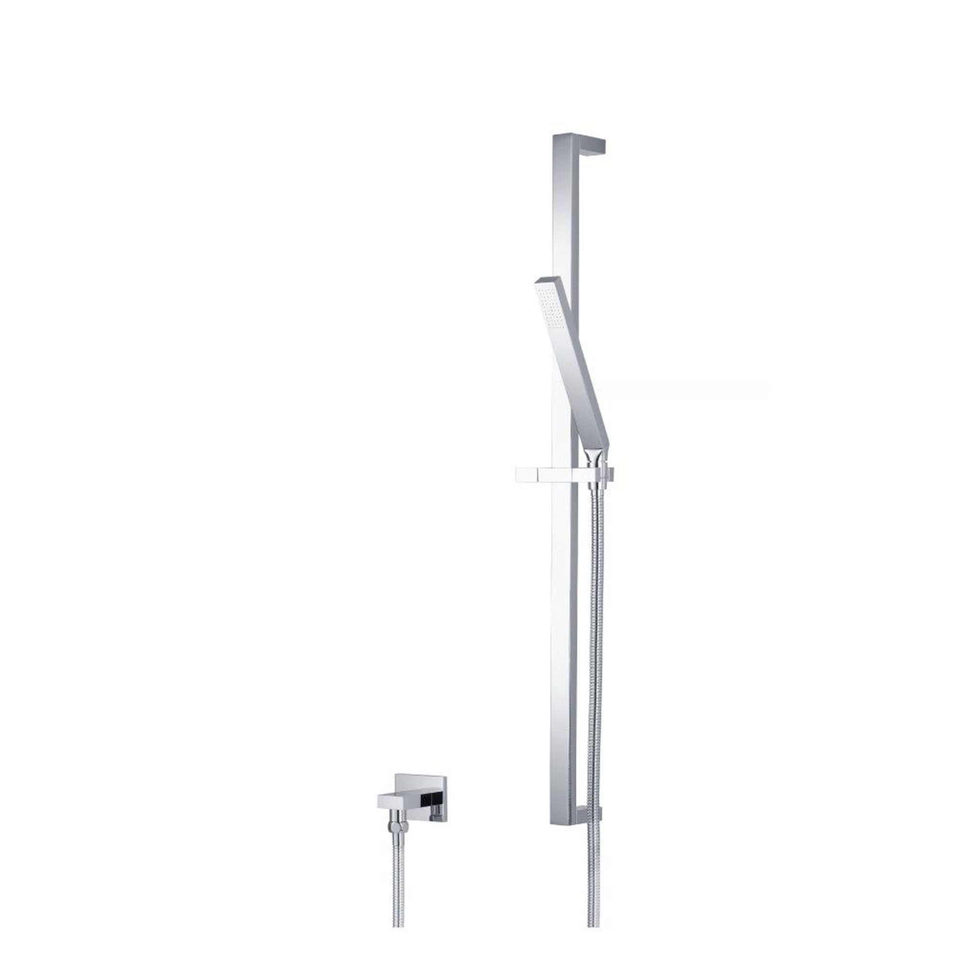 Flusso Faucets Universal Fixtures Hand Shower Set With Slide Bar and Elbow in Matte Black (SHS.1016MB)