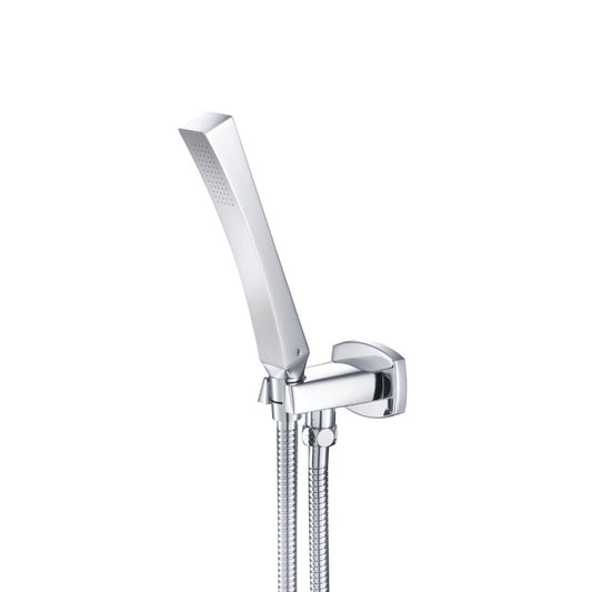 Flusso Faucets Universal Fixtures Hand Shower Set With Wall Elbow, Holder and Hose in Brushed Nickel (240.1026BN)