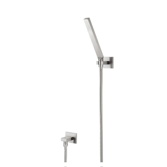 Flusso Faucets Universal Fixtures Hand Shower Set With Wall Elbow, Holder and Hose in Brushed Nickel (HS1006BN)