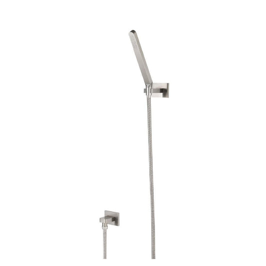 Flusso Faucets Universal Fixtures Hand Shower Set With Wall Elbow, Holder and Hose in Brushed Nickel (HS1008BN)
