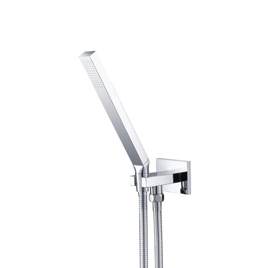 Flusso Faucets Universal Fixtures Hand Shower Set With Wall Elbow, Holder and Hose in Chrome (HS1003CP)