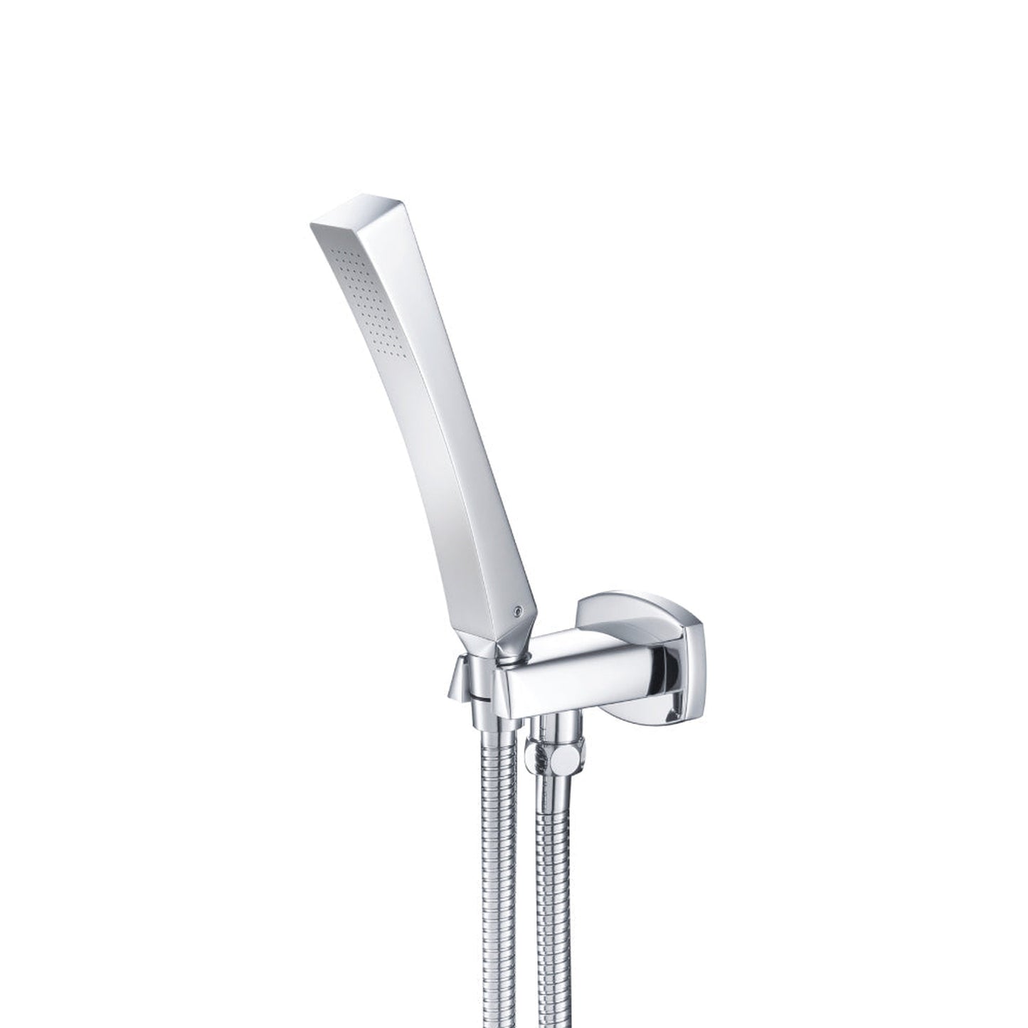 Flusso Faucets Universal Fixtures Hand Shower Set With Wall Elbow, Holder and Hose in Polished Nickel (240.1026PN)