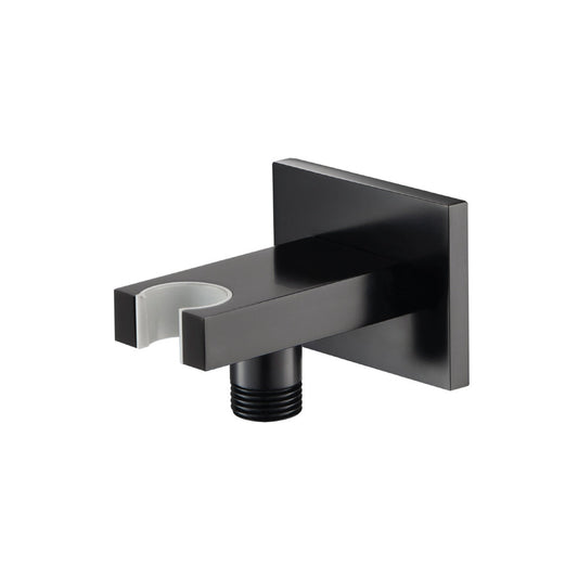 Flusso Faucets Universal Fixtures Wall Elbow With Combo Holder in Matte Black (HS8006MB)