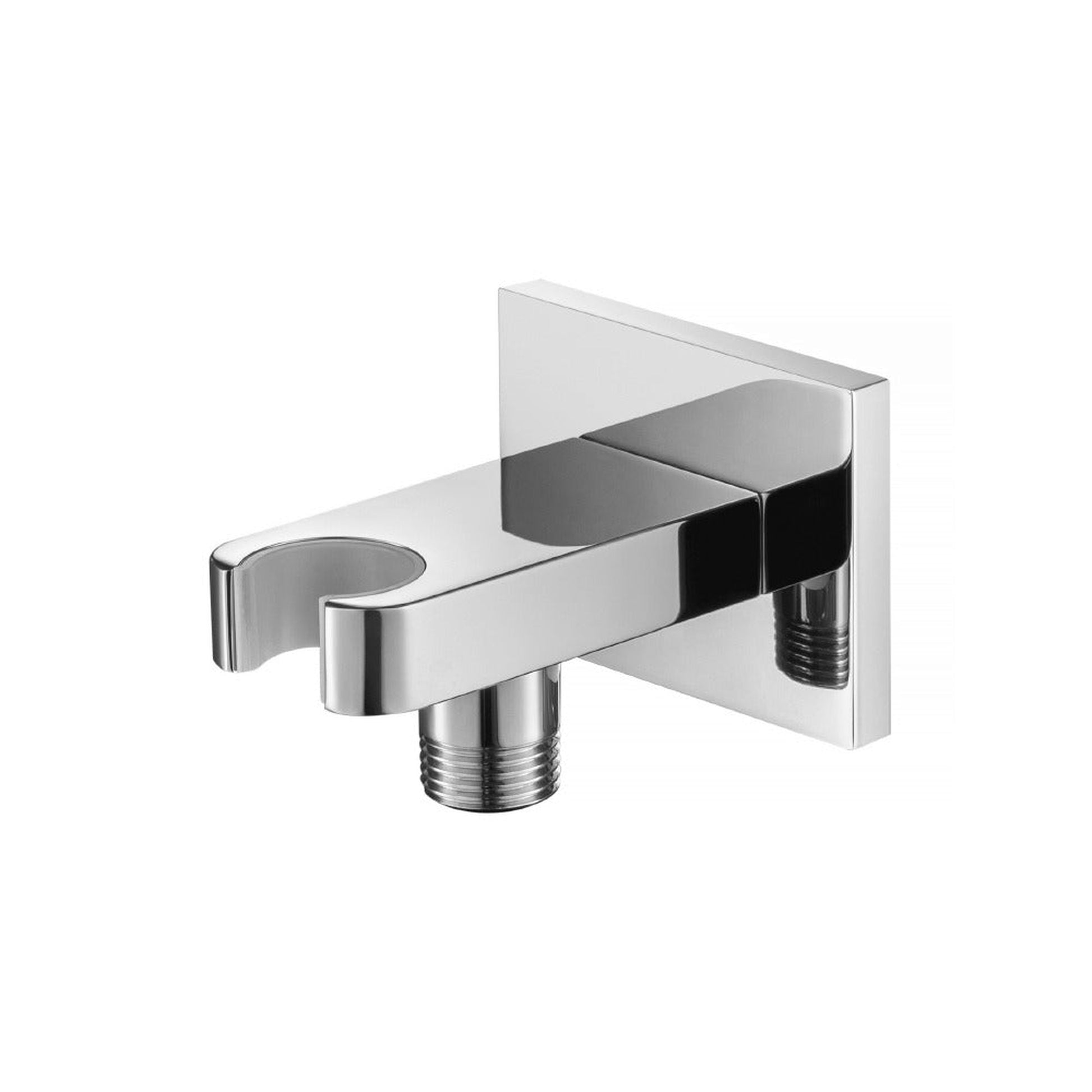 Flusso Faucets Universal Fixtures Wall Elbow With Combo Holder in Polished Nickel (HS8007PN)