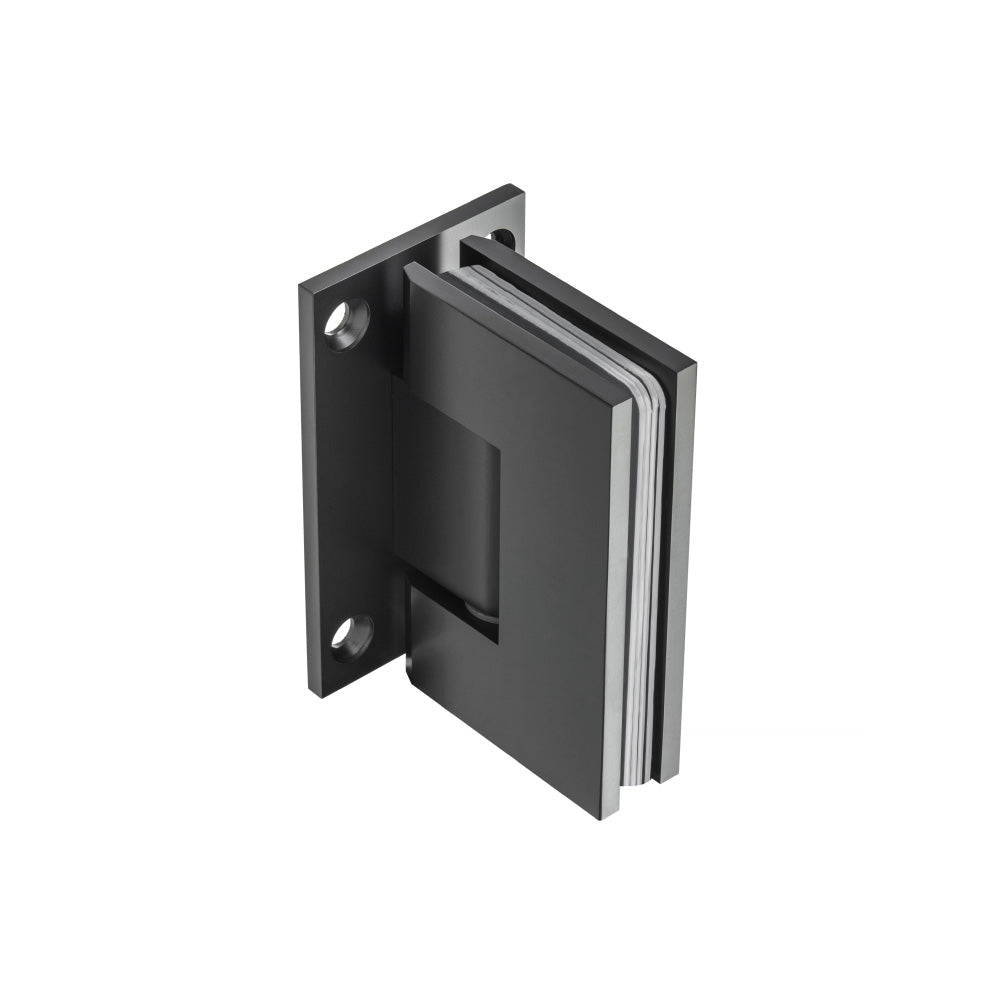 Flusso Faucets Wall To Glass Self Centering Shower Door Hinge in Matte Black Finish