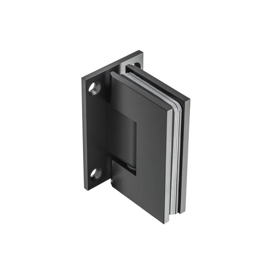 Flusso Faucets Wall To Glass Self Centering Shower Door Hinge in Matte Black Finish
