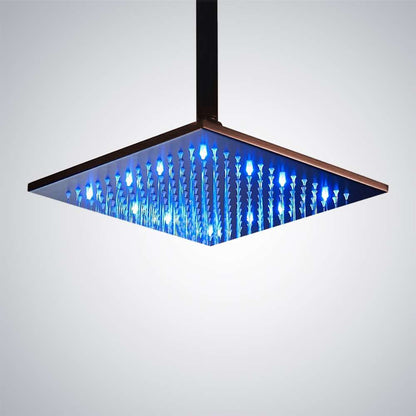 Fontana 12" Square Color Changing LED Oil Rubbed Bronze Rain Shower Head