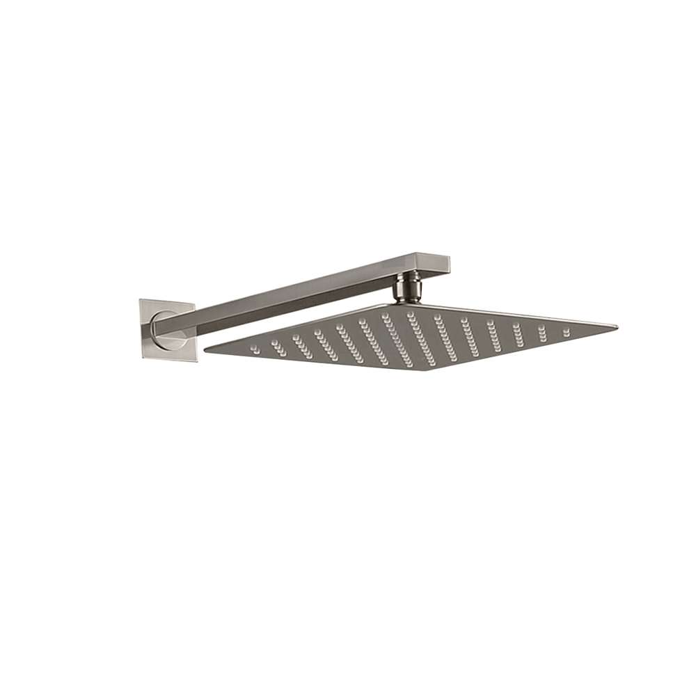 Fontana 12" Square Ultrathin Wall Mount Brushed Nickel Rainfall Shower Head