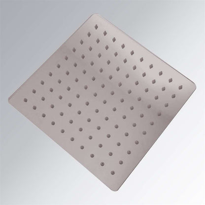 Fontana 12" Square Ultrathin Wall Mount Brushed Nickel Rainfall Shower Head
