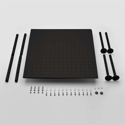 Fontana 20" Square Color Changing LED Solid Brass Matte Black Rain Shower Head