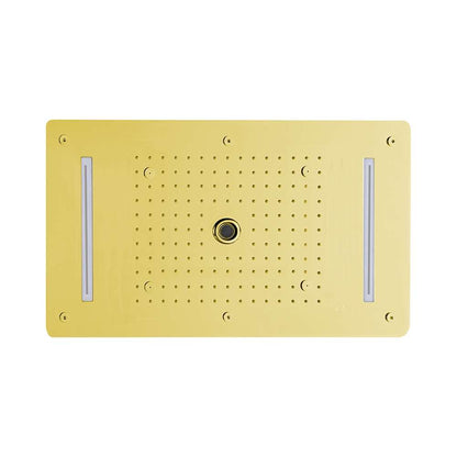 Fontana 28" x 16" Recessed Color Changing Water Powered LED Gold Shower Head