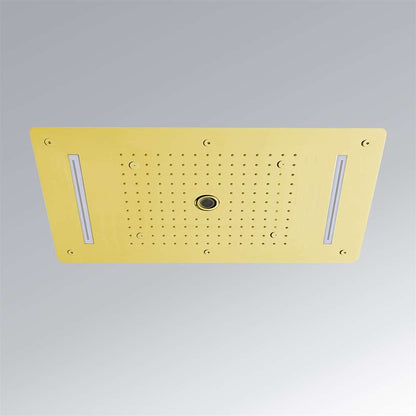 Fontana 28" x 16" Recessed Color Changing Water Powered LED Gold Shower Head