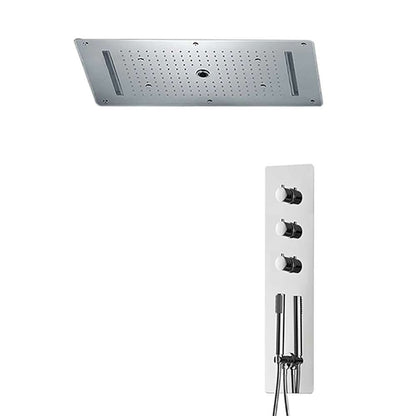 Fontana 28" x 16" Recessed Color Changing Water Powered LED Matte Black Shower Head