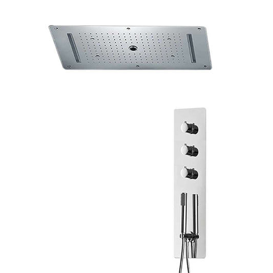 Fontana 28" x 16" Recessed Color Changing Water Powered LED Matte Black Shower Head