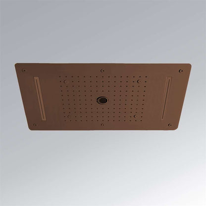 Fontana 28" x 16" Recessed Color Changing Water Powered LED Oil Rubbed Bronze Shower Head