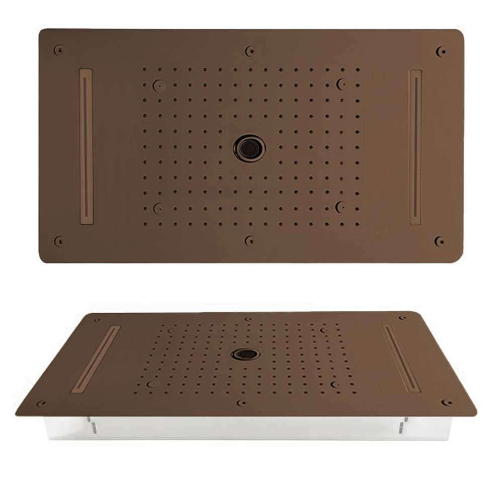 Fontana 28" x 16" Recessed Color Changing Water Powered LED Oil Rubbed Bronze Shower Head