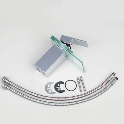 Fontana 7" Bend Glass LED Single Lever Brass Chrome Sink Faucet