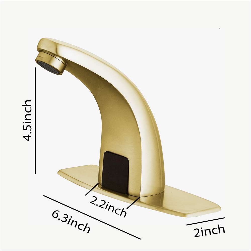 Fontana Agra Motion Sensor Brushed Gold Faucet and Automatic Liquid Soap Dispenser