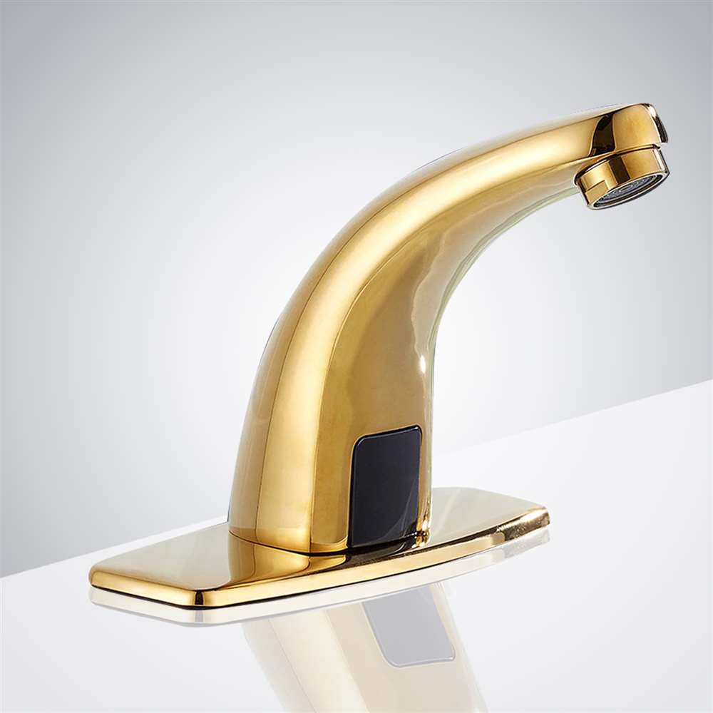 Fontana Agra Motion Sensor Gold Faucet and Automatic Liquid Soap Dispenser