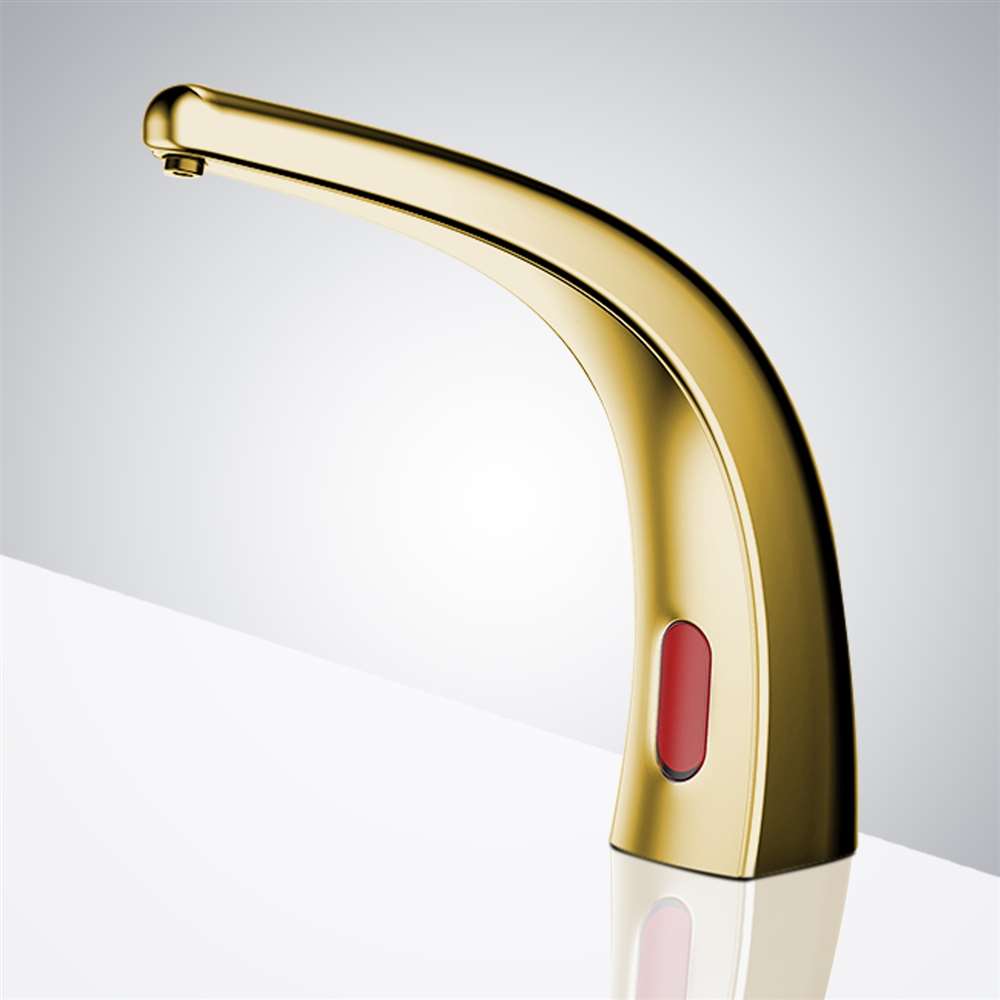 Fontana Agra Motion Sensor Gold Faucet and Automatic Liquid Soap Dispenser