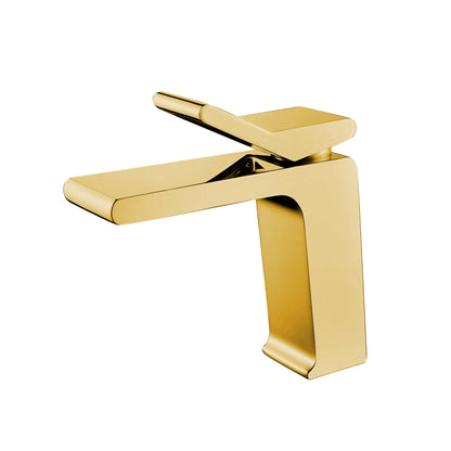 Fontana Andujar 1.2 GPM Single Handle Deck Mounted Waterfall Gold Basin Faucet