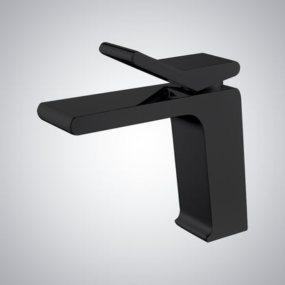 Fontana Andujar 1.2 GPM Single Handle Deck Mounted Waterfall Matte Black Basin Faucet