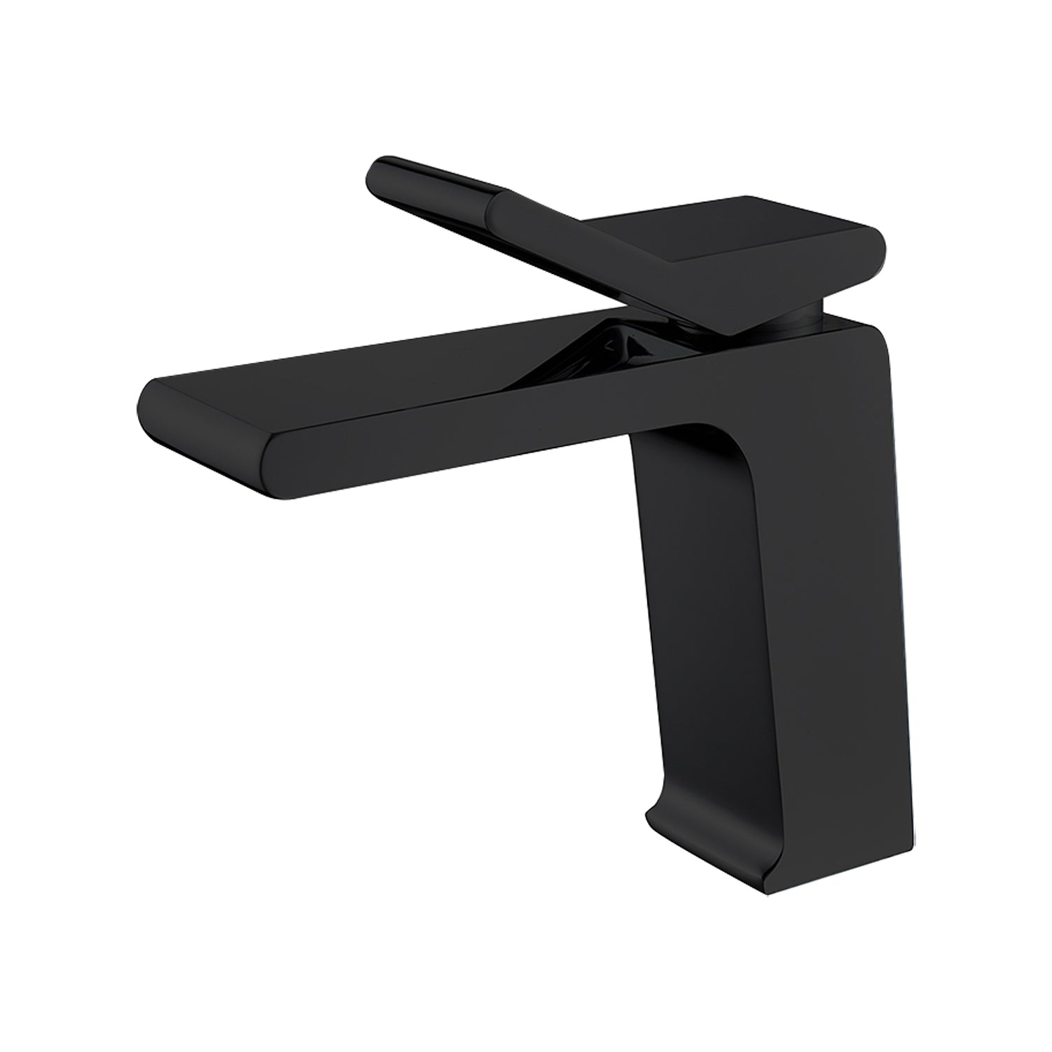 Fontana Andujar 1.2 GPM Single Handle Deck Mounted Waterfall Matte Black Basin Faucet