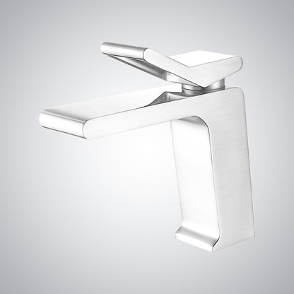 Fontana Andujar 1.2 GPM Single Handle Deck Mounted Waterfall Matte White Basin Faucet