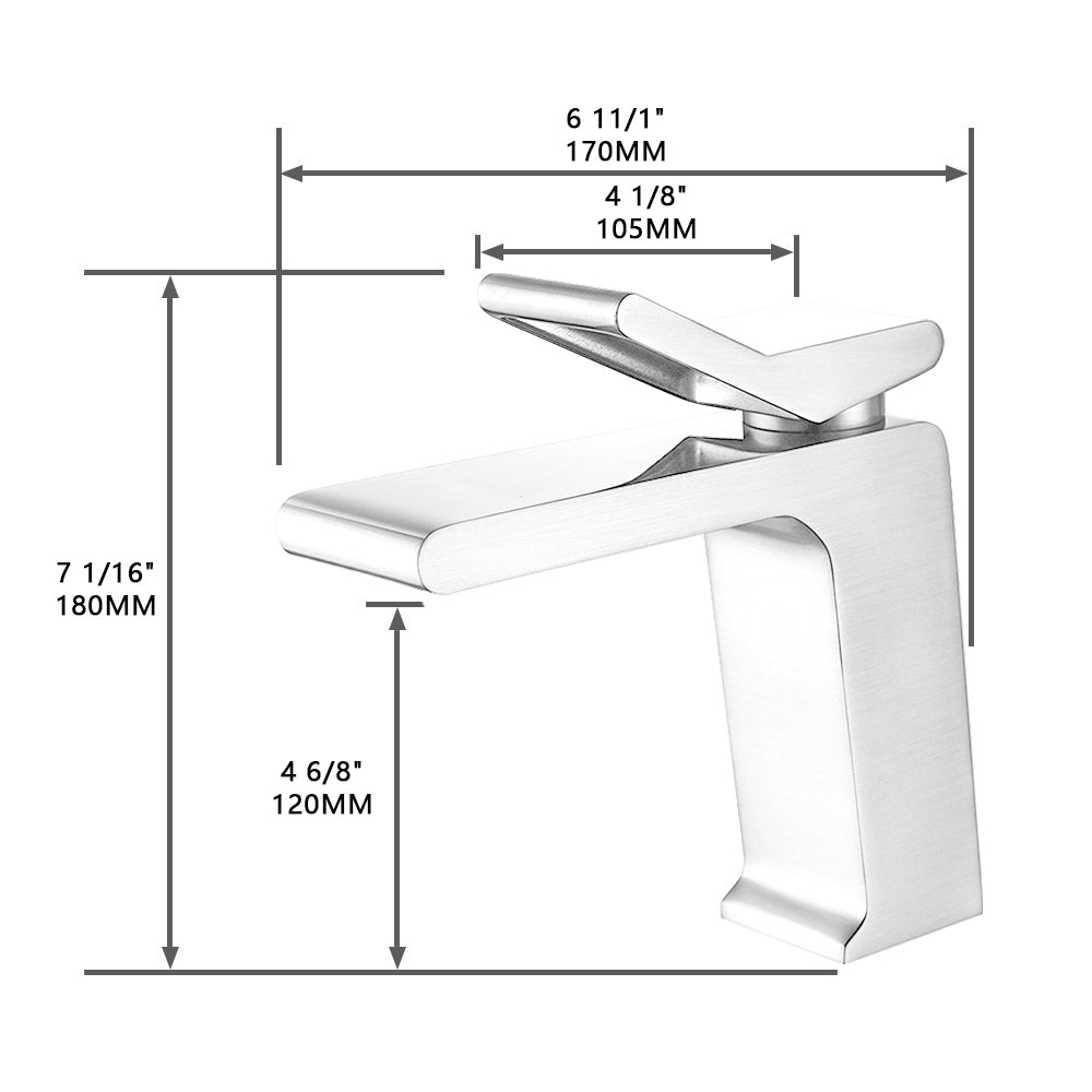 Fontana Andujar 1.2 GPM Single Handle Deck Mounted Waterfall Matte White Basin Faucet