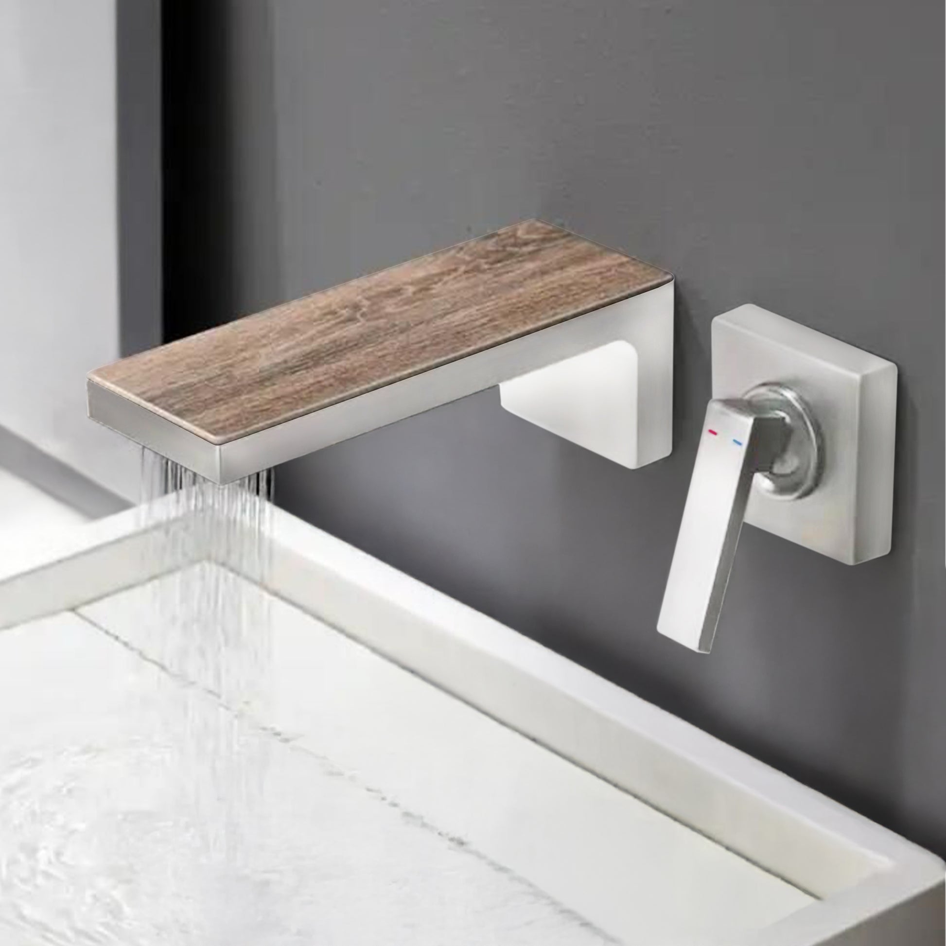 Fontana Aprica 4" Minispread Single Handle Chrome Wall Mounted Faucet