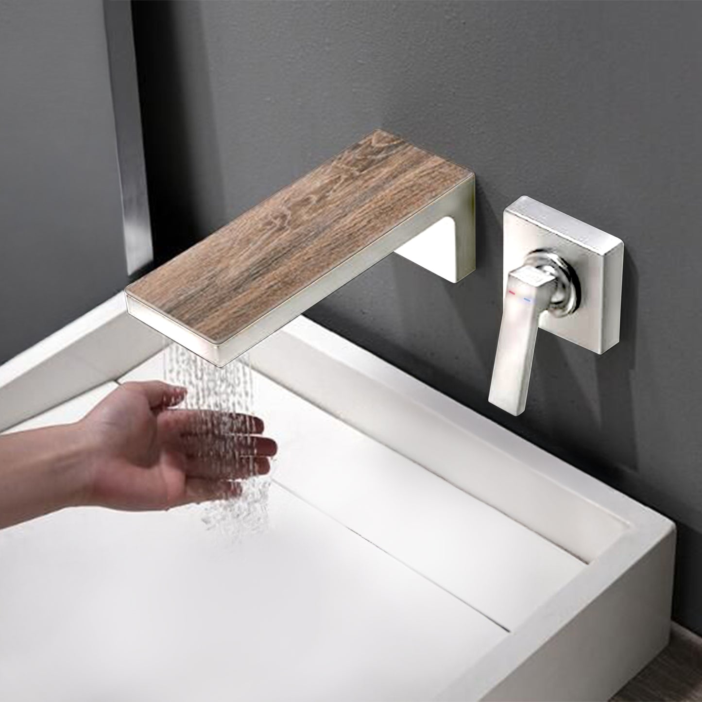 Fontana Aprica 4" Minispread Single Handle Chrome Wall Mounted Faucet