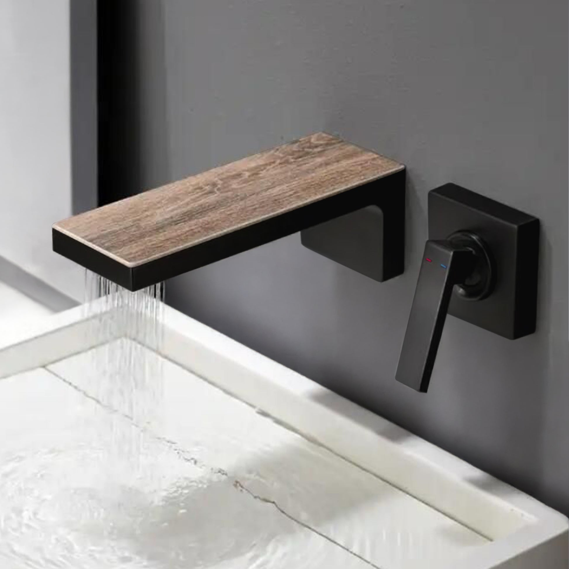 Fontana Aprica 4" Minispread Single Handle Matte Black Wall Mounted Faucet